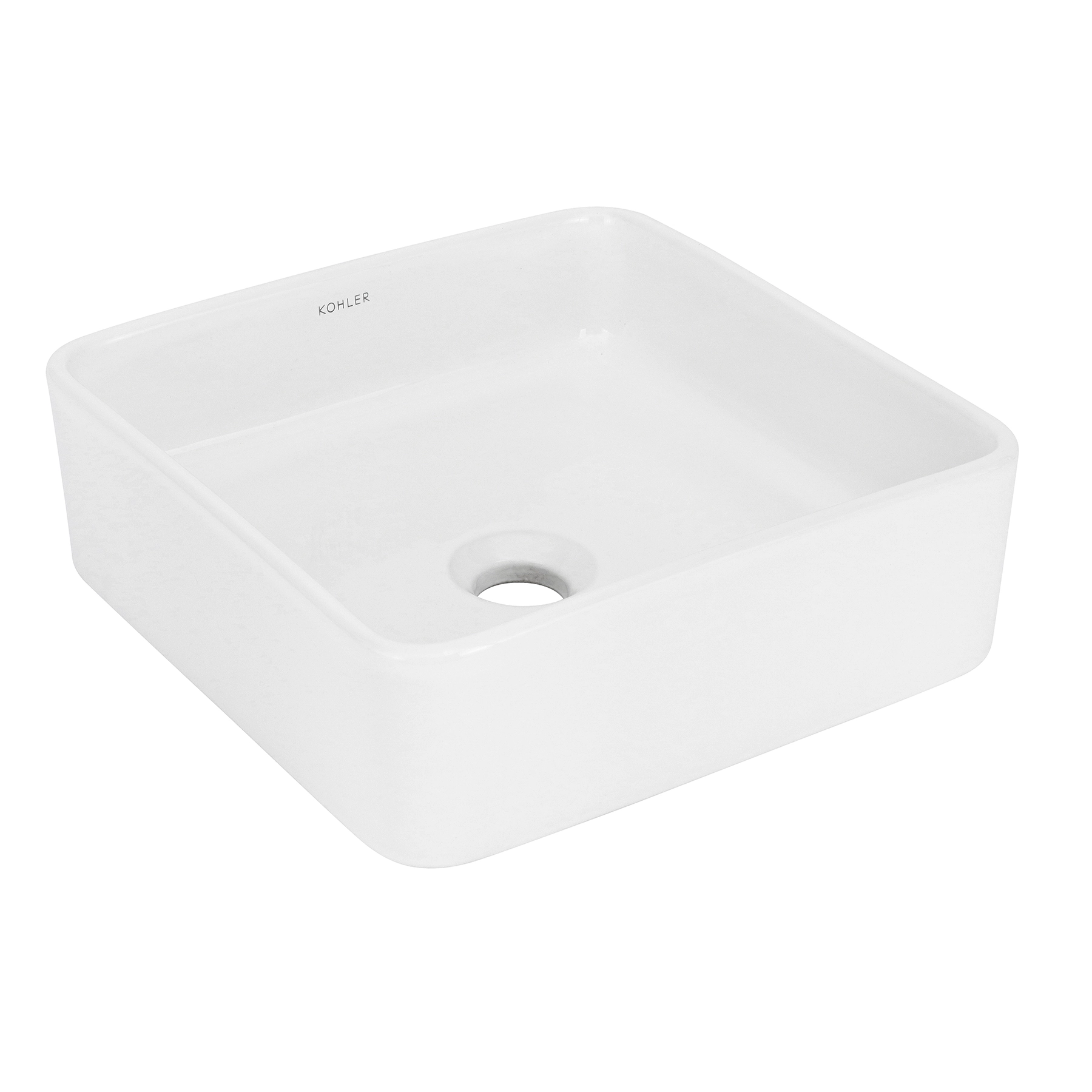 Cuba para Banheiro de Apoio Louça Quadrada Branca 35x35cm Lite Kohler