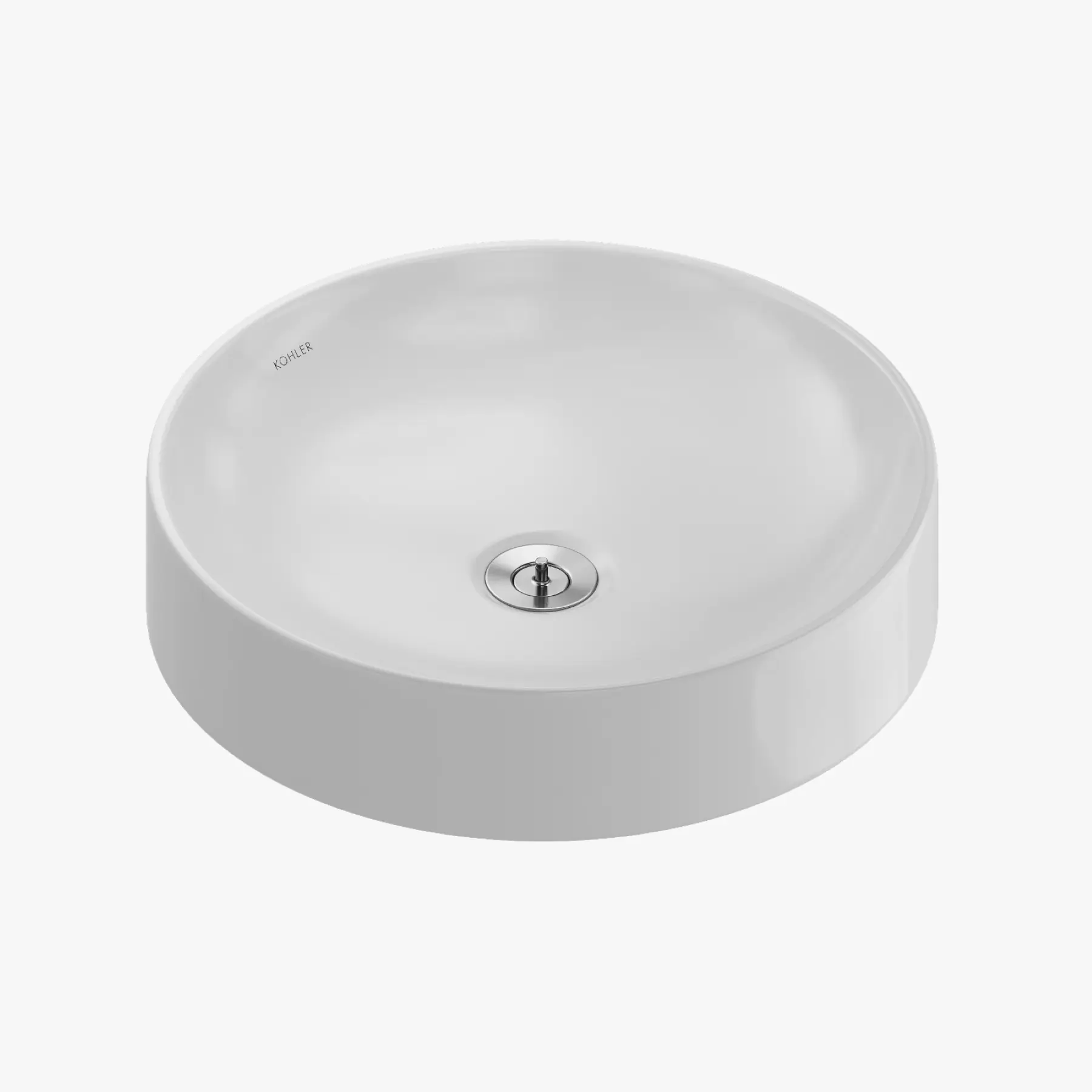 Cuba para Banheiro de Apoio Louça Redonda Branca 36,2cm Flow Kohler