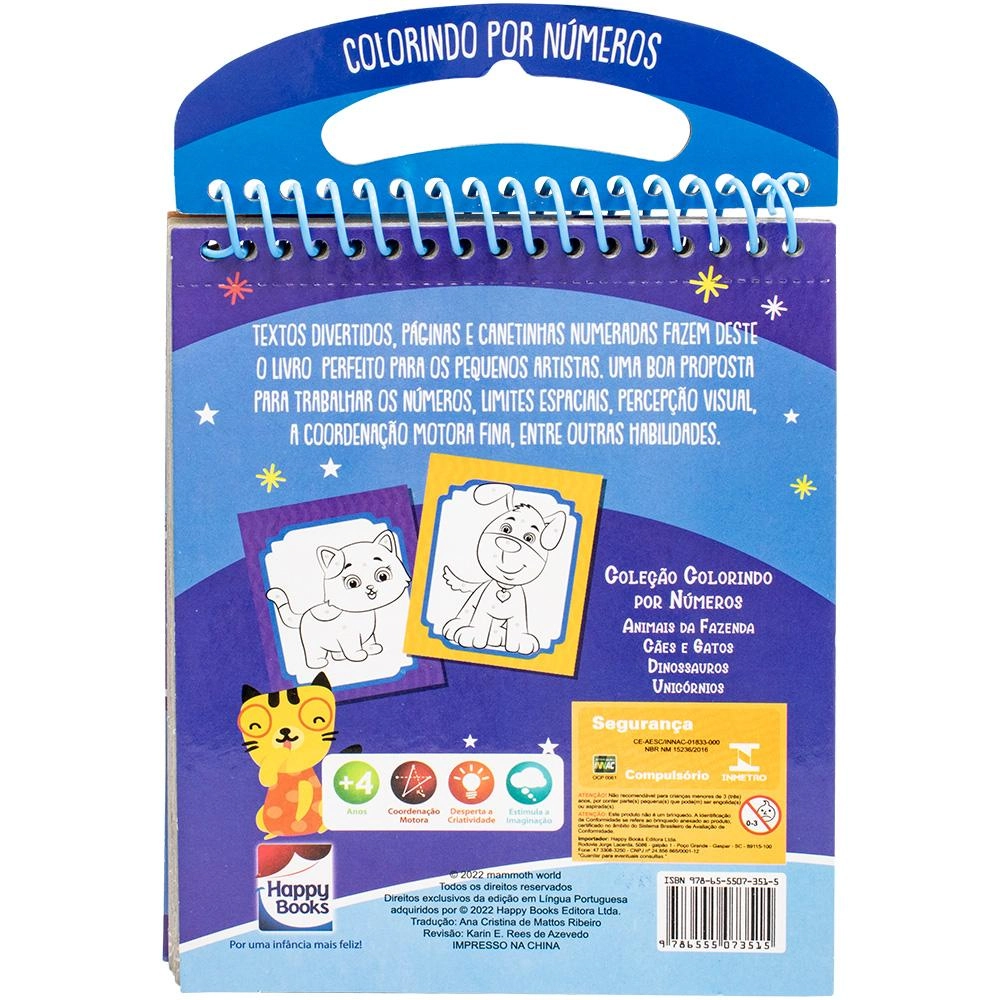 Livro Colorindo Por Numeros Caes E Gatos 310573 Happy Books