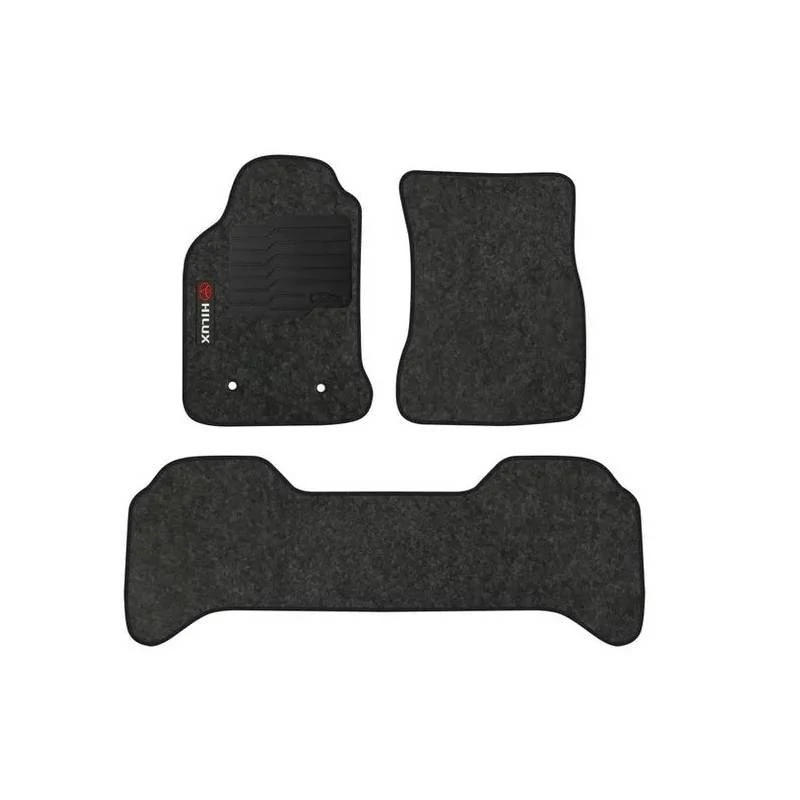 Jogo de Tapete TOYOTA HILUX Carpete Grafite 3 Peças - TITANIUM OG1121