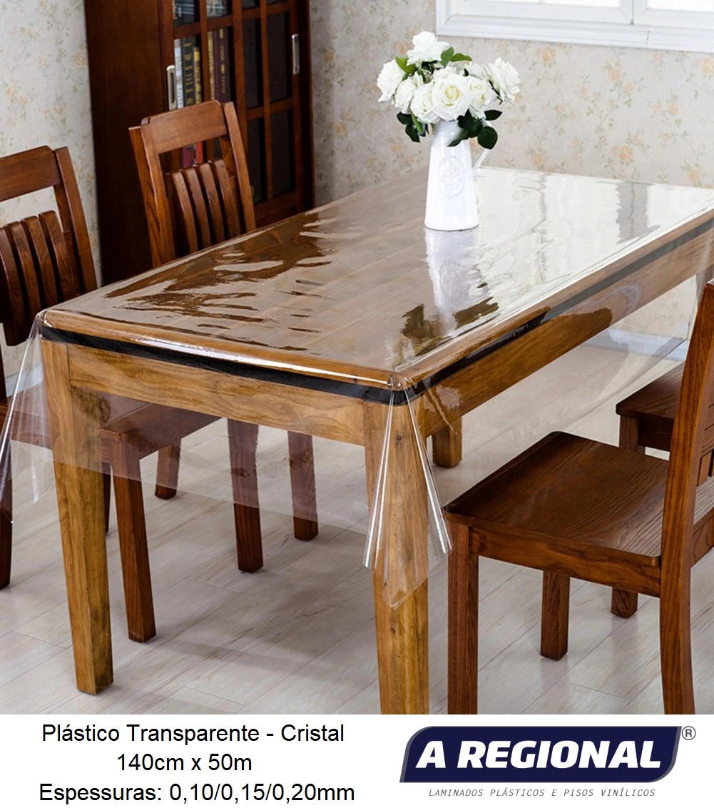 Toalha Plastica Transparente Cristal 140x100cm 188651 Regional