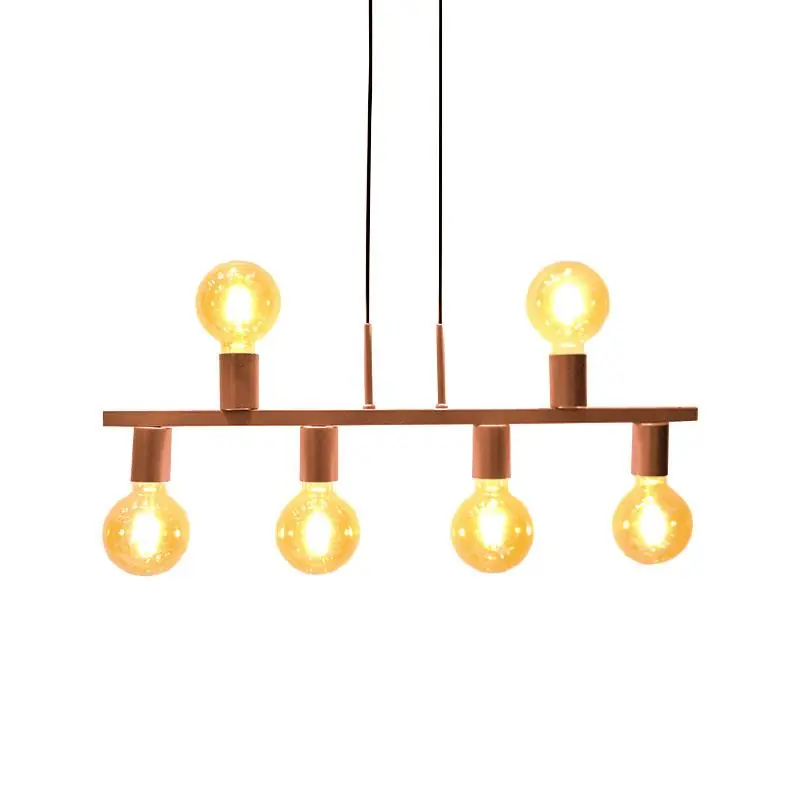 Pendente New Bar Cobre 66cm 6xe27 Bivolt Para Salas E Quartos - Htpdt51567mr