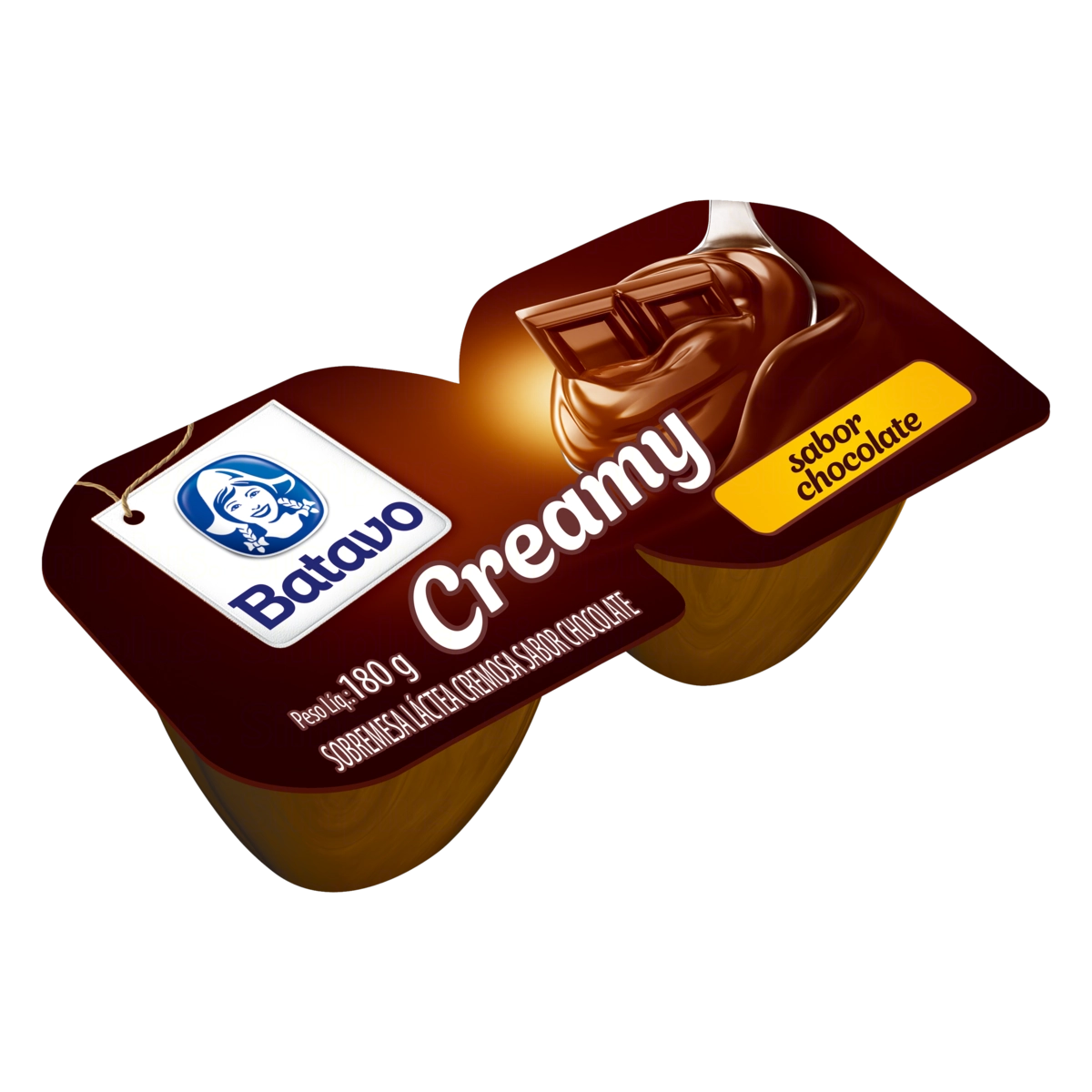 Sobremesa Láctea Chocolate Batavo Creamy Bandeja 180g 2 Unidades