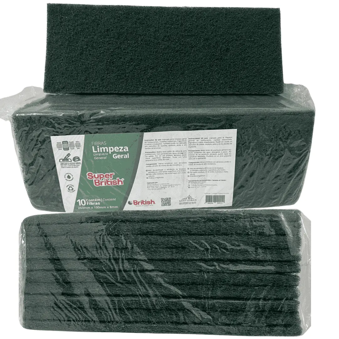 Fibra Esponja Bucha De Limpeza Geral Verde Com 20 Un British