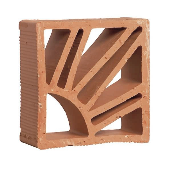 Cobogó Cerâmico 17x17cm Marrom Sol Olaria Dois Irmãos