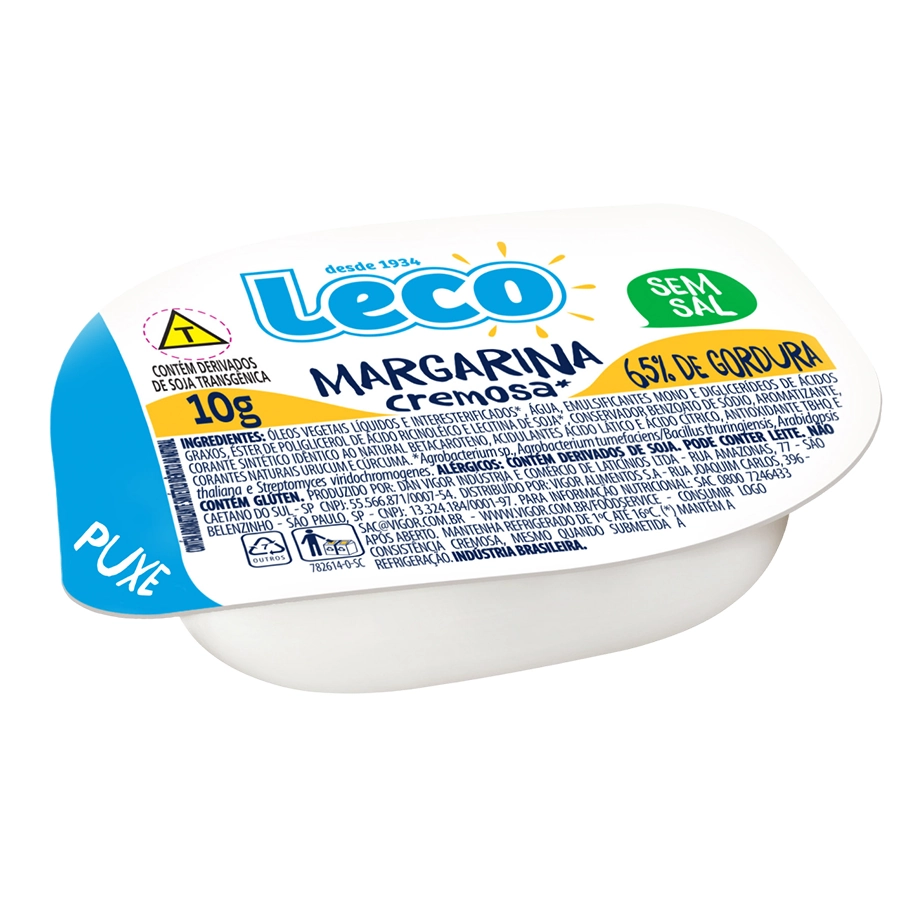 Margarina Leco Cremosa S/s 10g Vigor