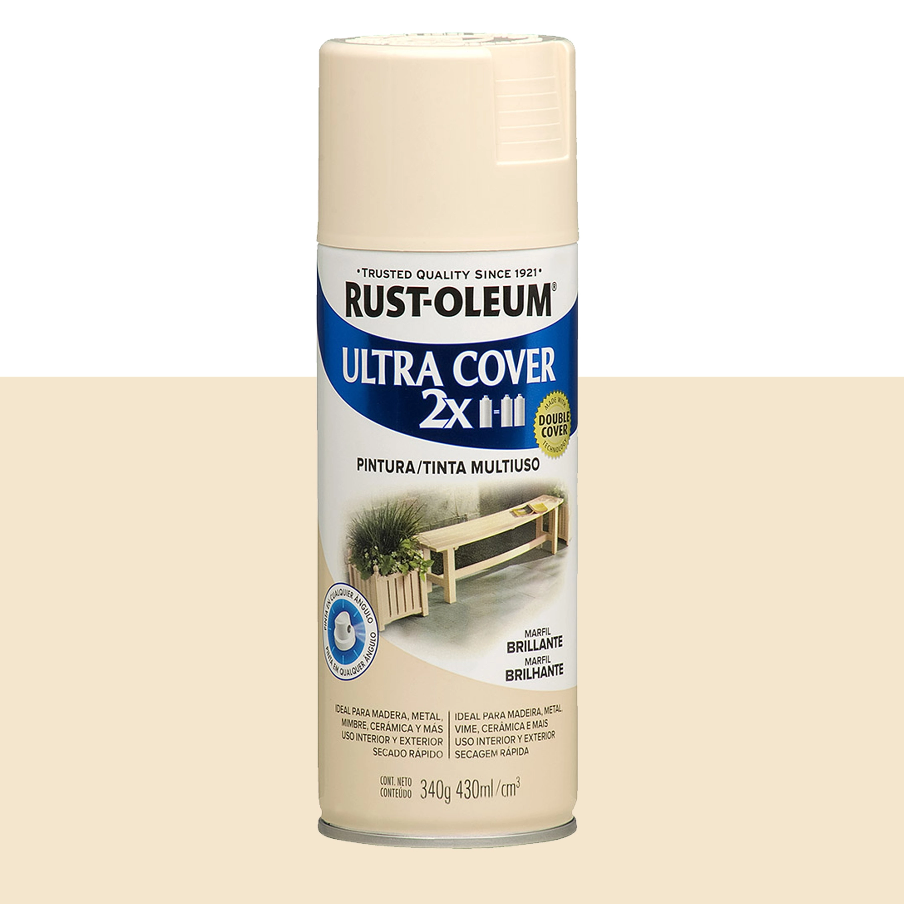 Tinta Spray Multiuso Ultra Cover Marfim Brilhante 437mL Rust Oleum