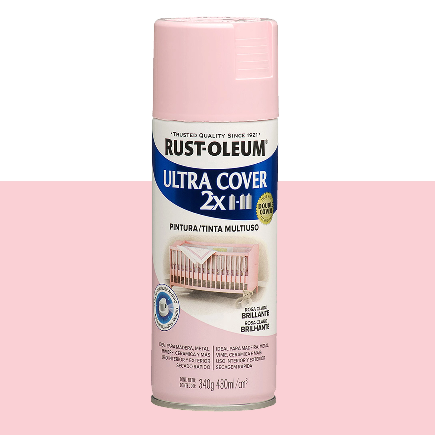 Tinta Spray Multiuso Ultra Cover Rosa Claro Bril. 437mL Rust Oleum