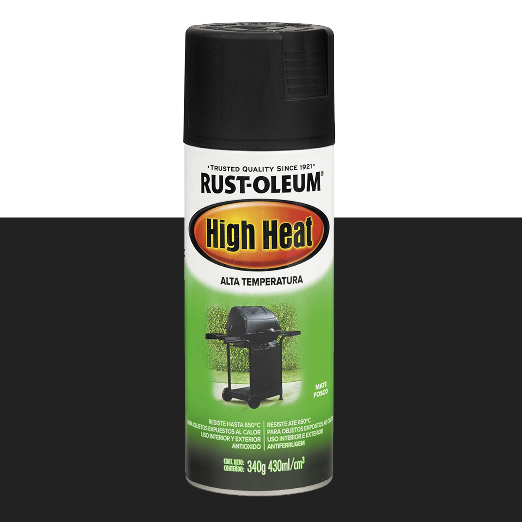 Tinta Spray Alta Temperatura Preto Fosco 437mL Rust Oleum