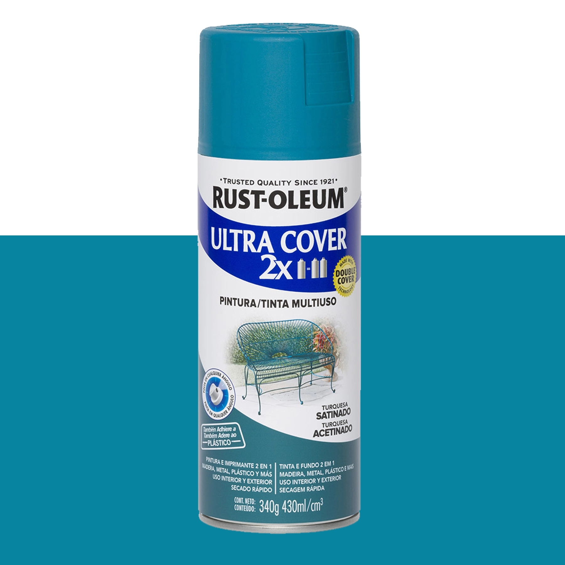 Tinta Spray Multiuso Ultra Cover Turquesa Brilhante 437mL Rust Oleum