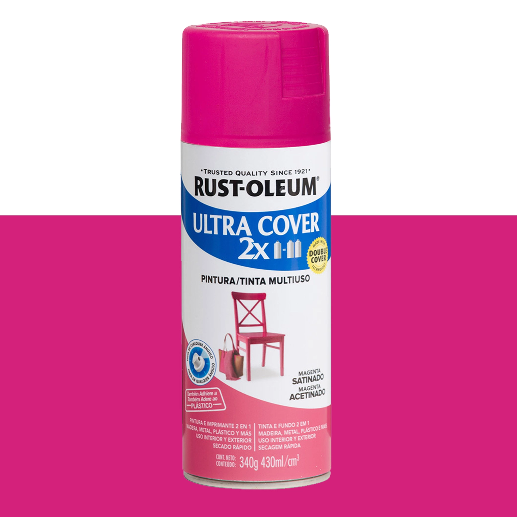 Tinta Spray Multiuso Ultra Cover Magenta Acetinado 437mL Rust Oleum