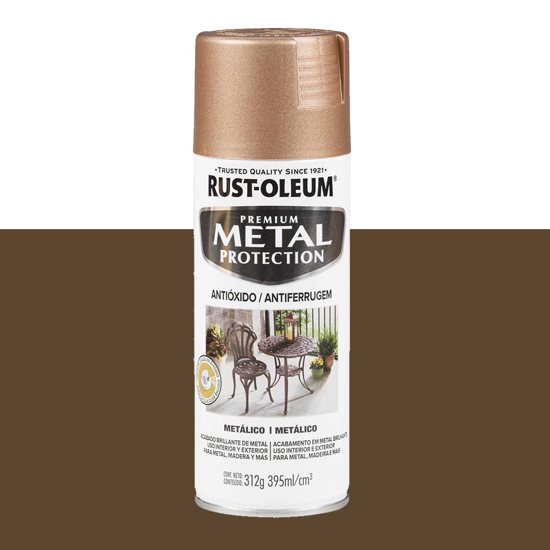Tinta Spray Antiferrugem Ouro Rosa 437mL Metal Protection Rust Oleum