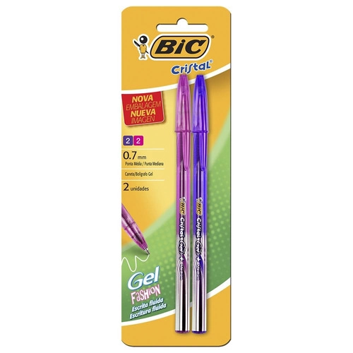 Caneta Bic Cristal Gel Fashion C/2