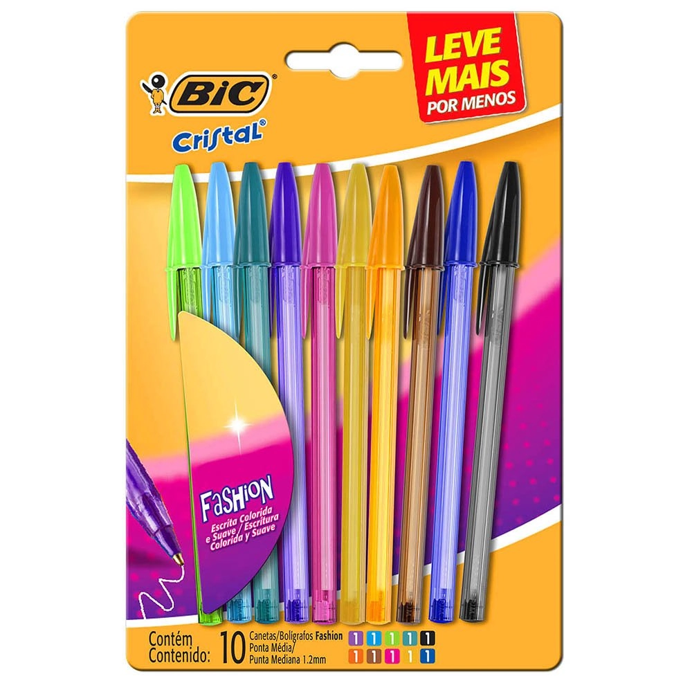 Caneta Bic Cristal Fashion 10 Und