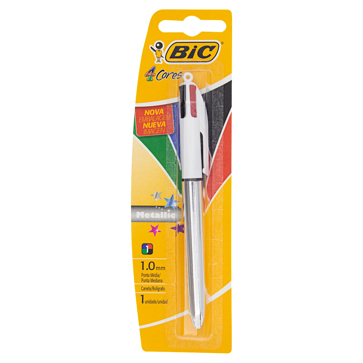 Caneta Esf 4 Cores Metalica Prt 904224 Bic