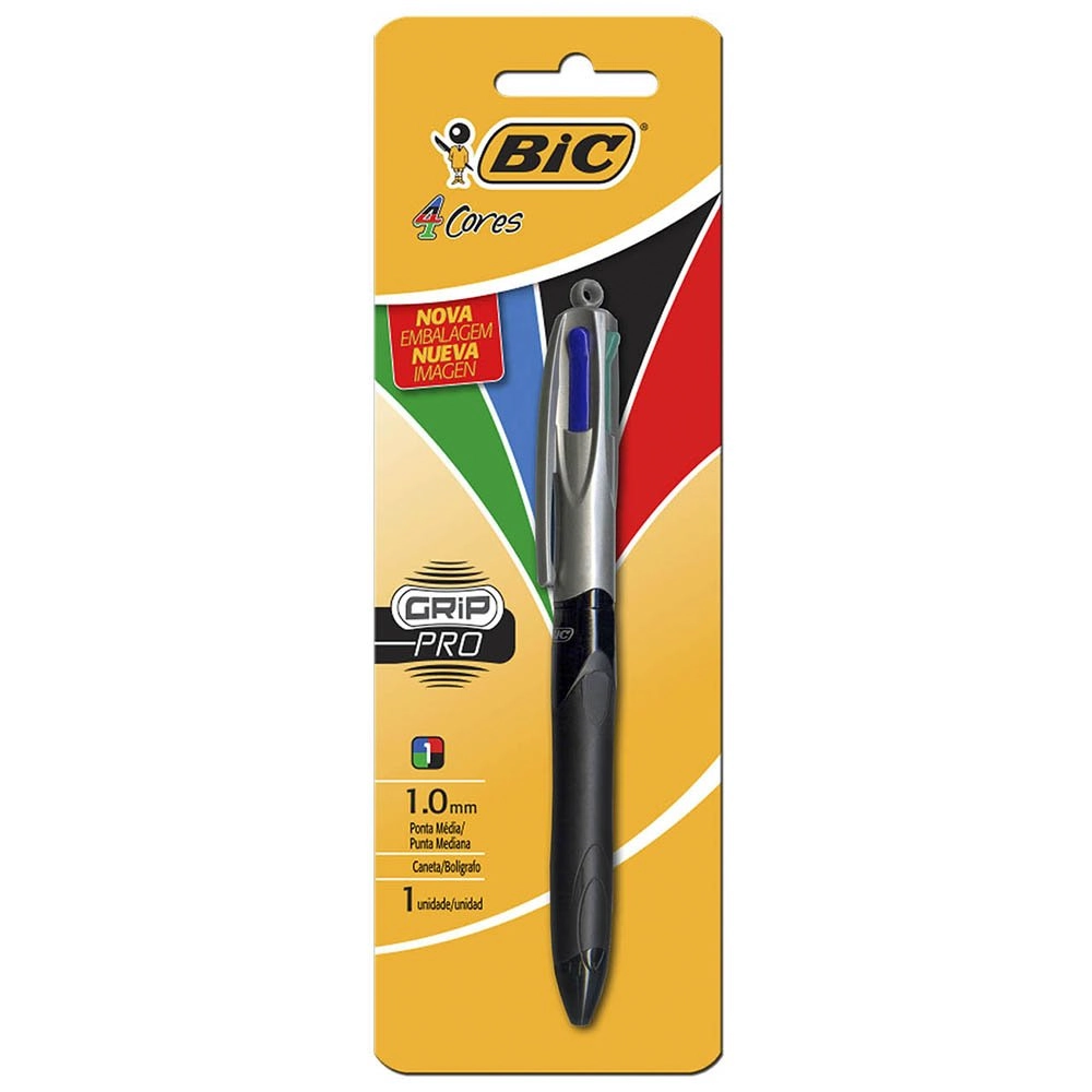 Caneta Esferogr 4 Cores Grip Pro Bic