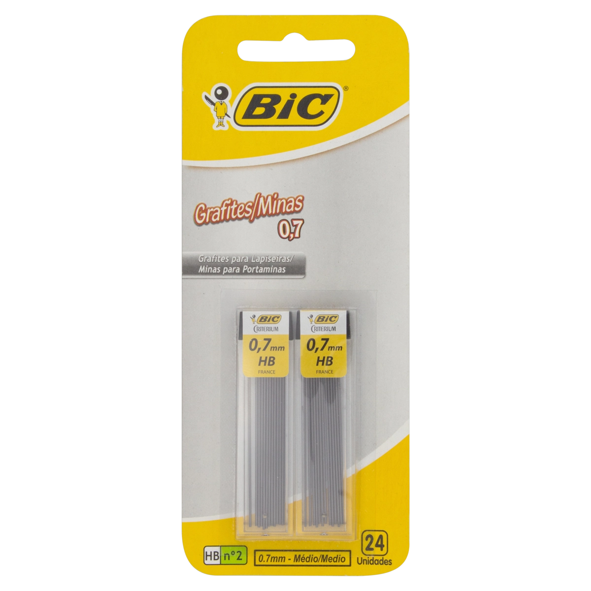 Grafite Para Lapiseira Hb 0,7mm Bic 2 Unidades
