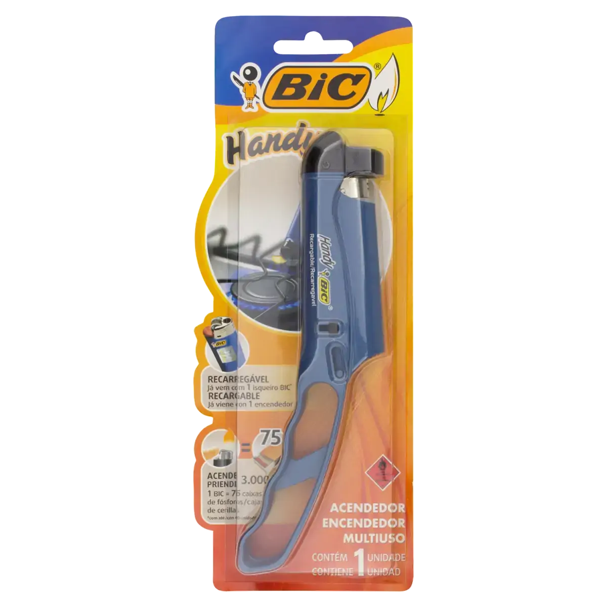 Acendedor Multiuso Azul Handy Bic Maxi