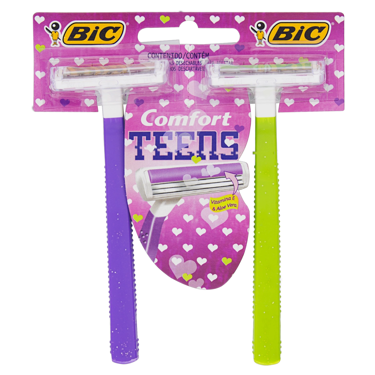 Aparelho De Depilar Descartável Bic Comfort Teens 2 Unidades