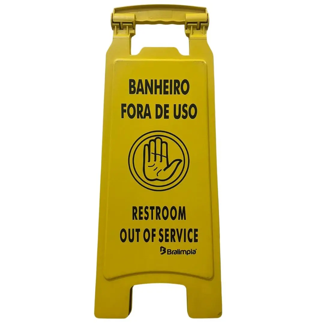 Placa De Sinalização Banheiro Fora De Uso Bralimpia