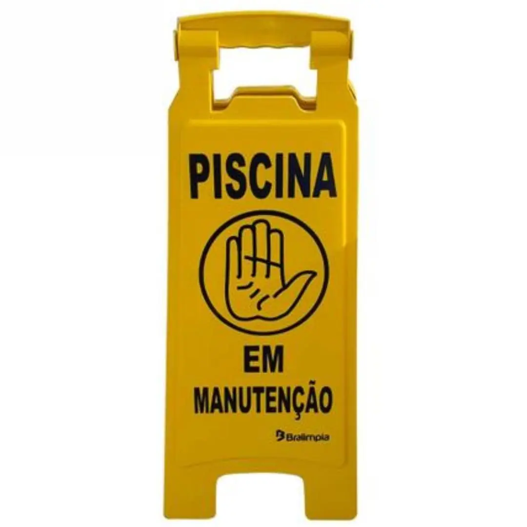 Placa De Sinalização Piscina Em Manutenção Bralimpia