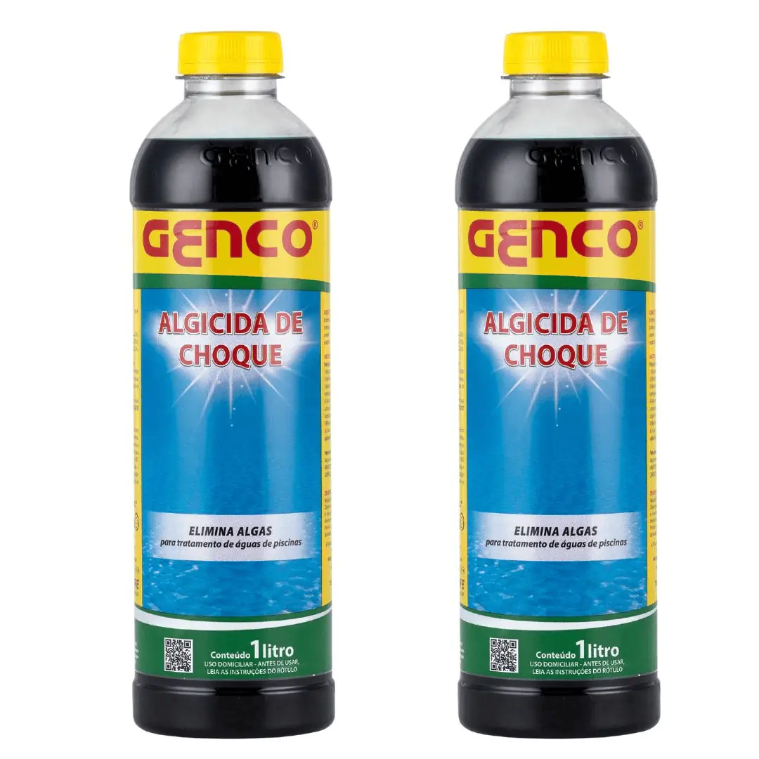 Kit 2 Algicida Choque Piscina Agua Verde Elimina Algas Genco