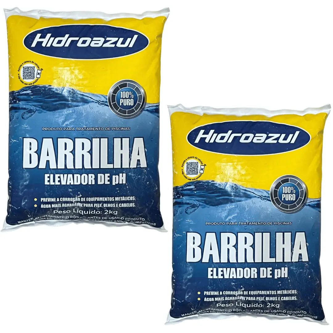 2 Elevador Ph Barrilha Ph+ Mais Para Piscina Hidroazul 2 Kg