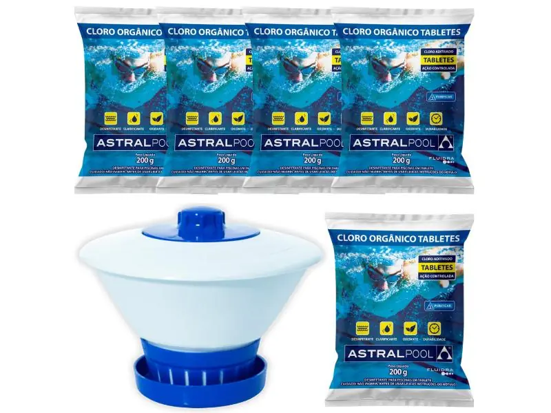 Clorador Flutuante C/ 5 Pastilhas De Cloro Astral Pool