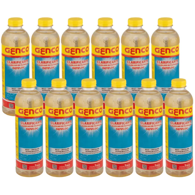 Kit 12 Und Clarificante Spa Piscina Genfloc 1 Lt Genco