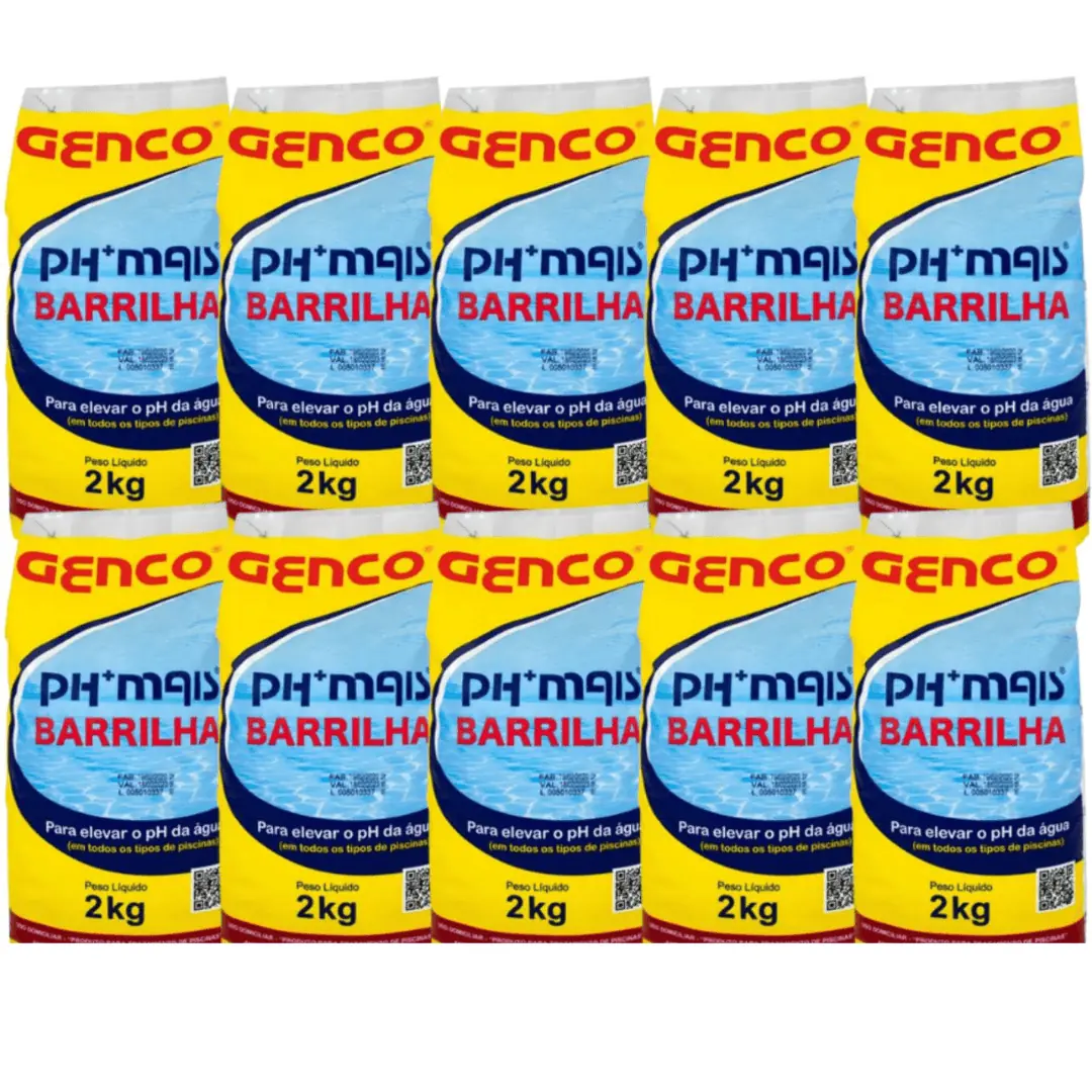 Kit 10 Elevador De Ph Granulado Genco Barrilha 2kg