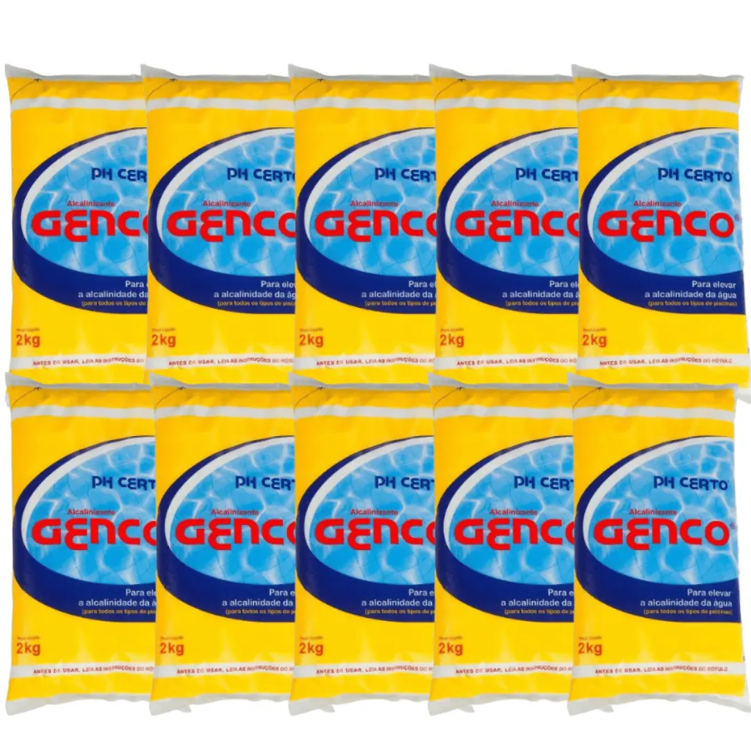Kit 10 Ph Certo Genco Elevador De Alcalinidade Piscinas 2kg