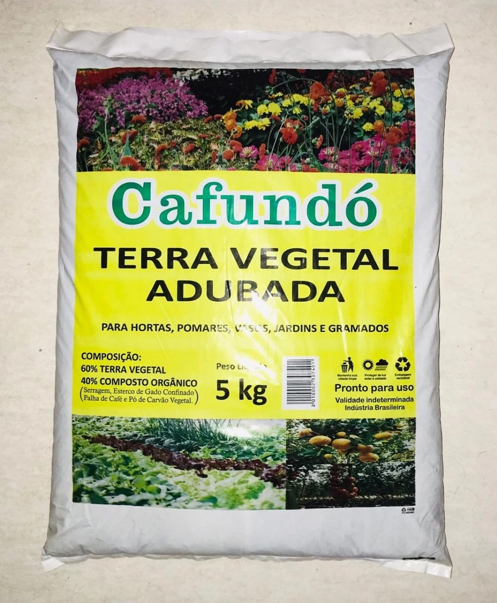 Terra Vegetal Cafundo Adubada 5kg