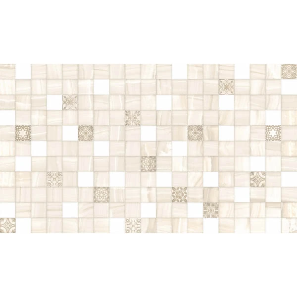 Revestimento para Parede Brilhante Borda Arredondada Vitral Beige 33x57cm Embramaco