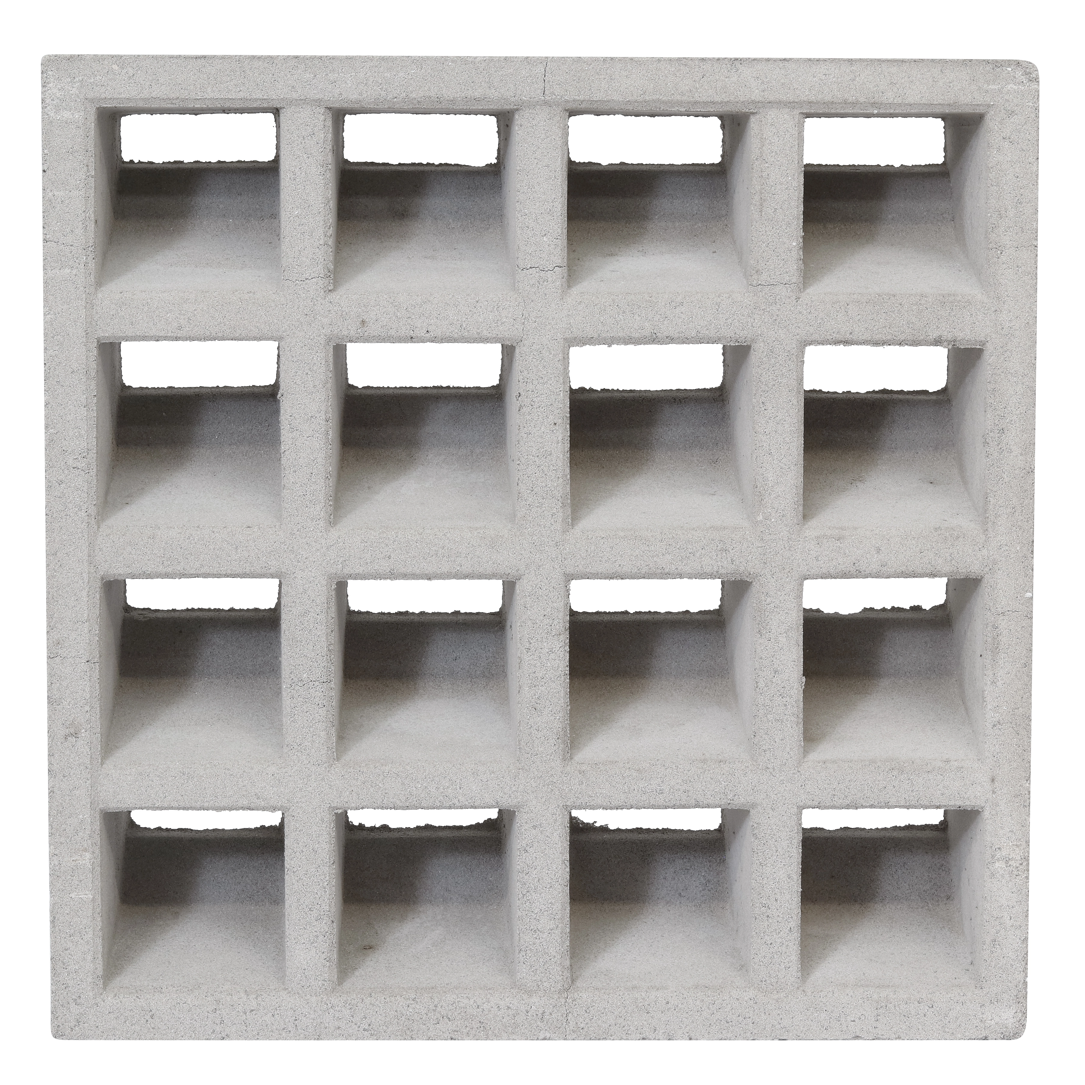 Elemento Vazado de Concreto Natural 39x39cm Cinza Quadriculado NeoRex