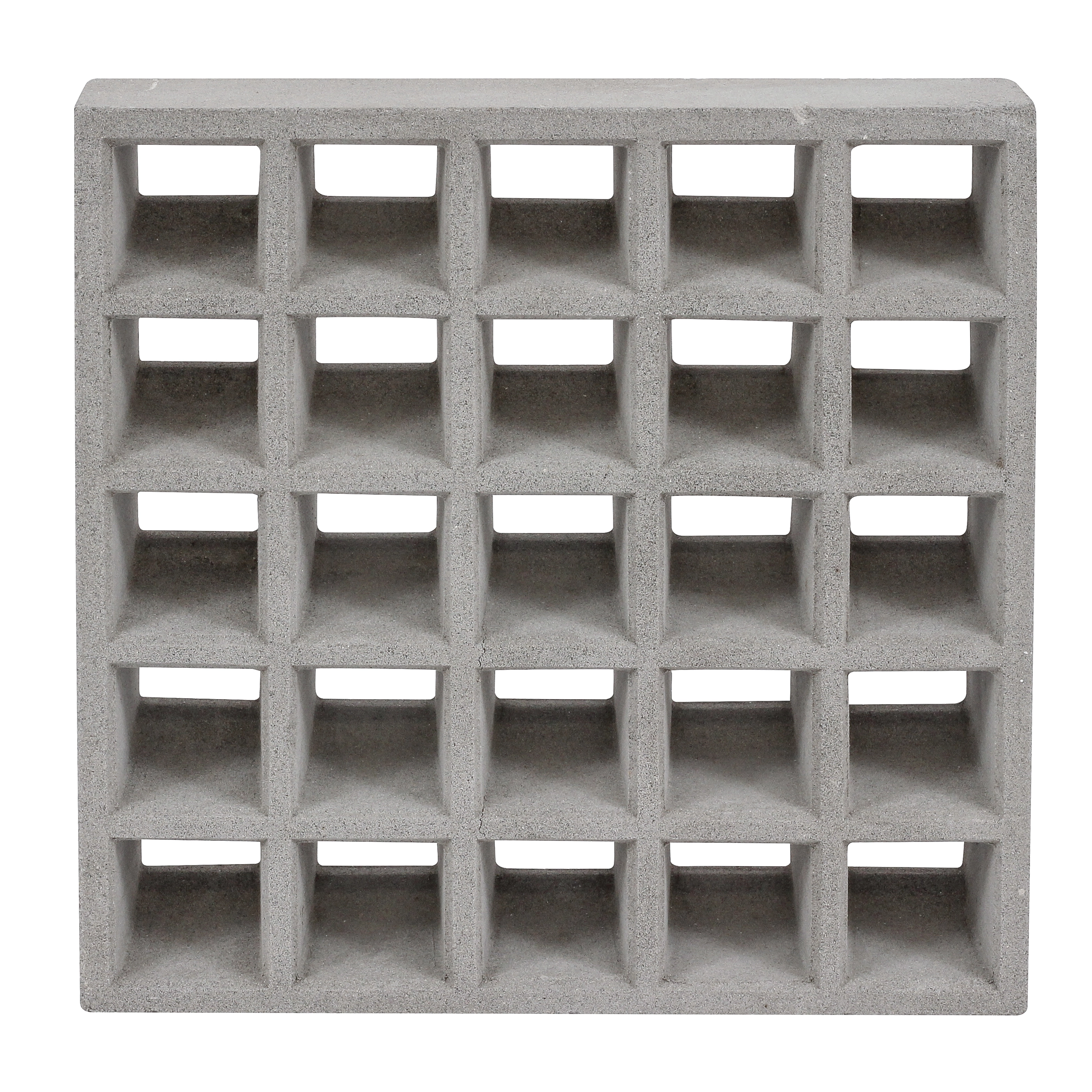 Elemento Vazado de Concreto Natural 39x39cm Cinza Quadriculado NeoRex