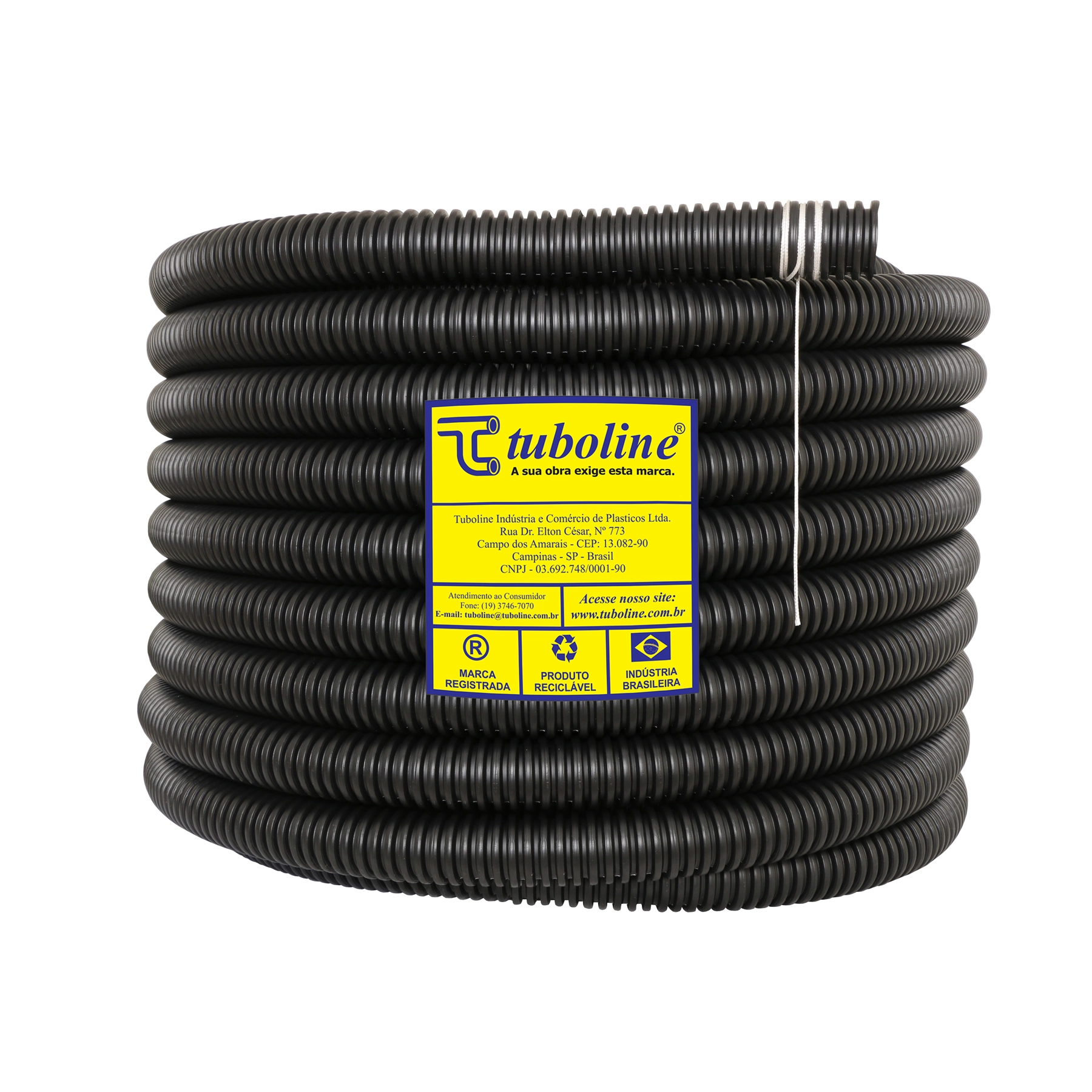 Eletroduto Corrugado 2" 50Metros Preto Tuboline