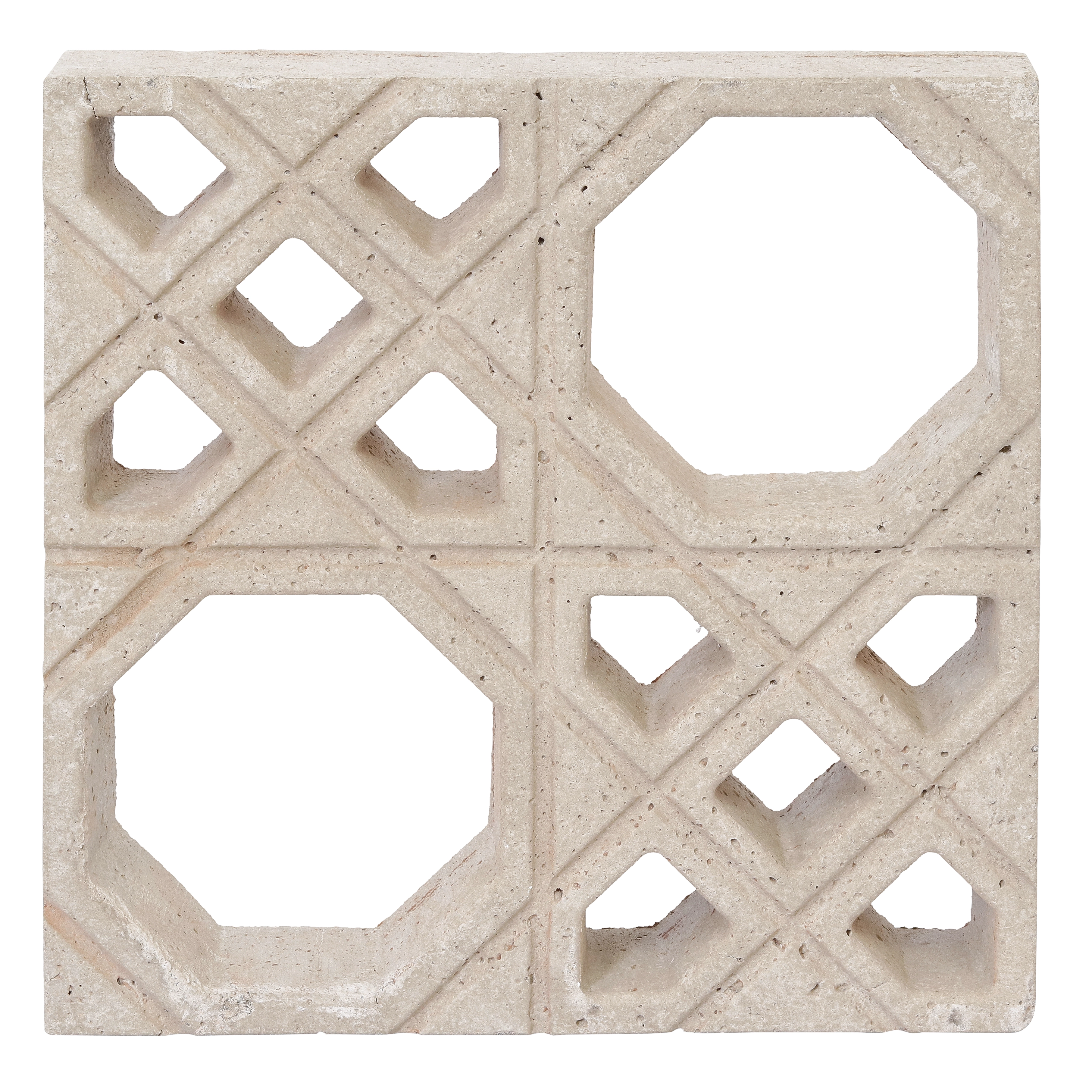 Elemento Vazado de Concreto Natural 39x39cm Cinza Árabe Ecobloco