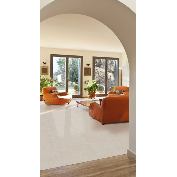 Piso Cerâmico Interno Mármore Esmaltado Brilhante Borda Reta 59x59cm Diamante Pamesa
