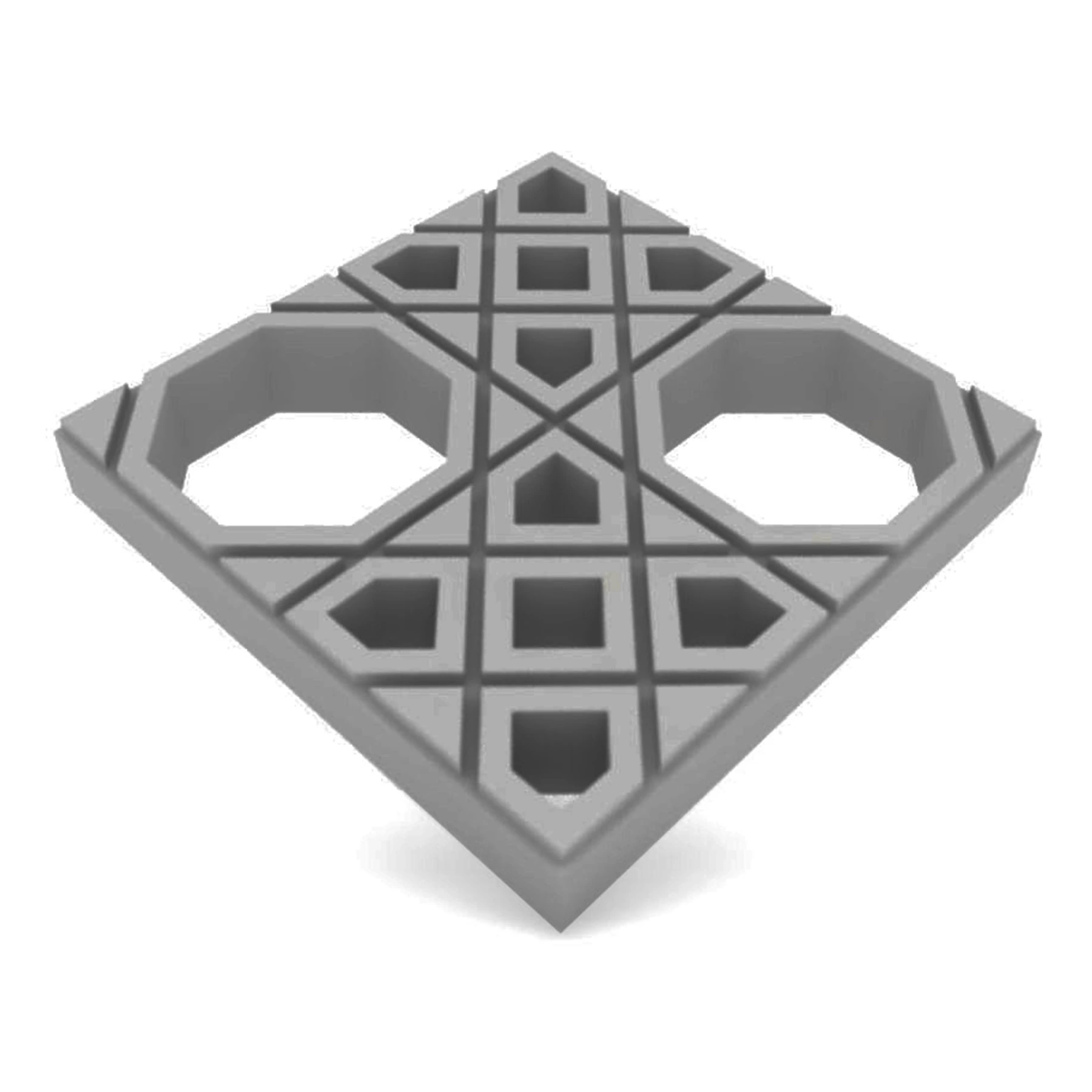 Elemento Vazado de Concreto Natural 40x40cm Cinza Renda Stone Plus