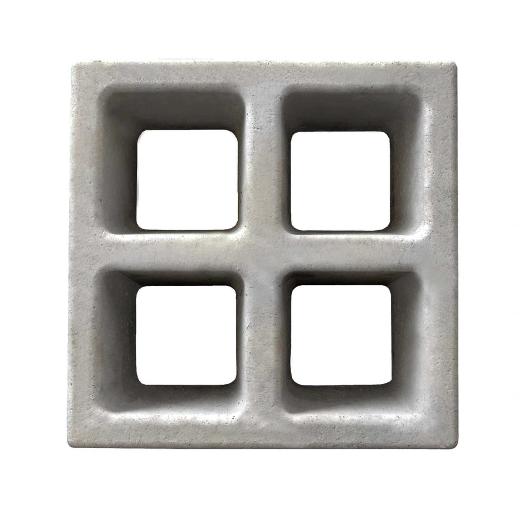 Elemento Vazado de Concreto Natural 24x24cm Cinza 4 Furos Stone Plus