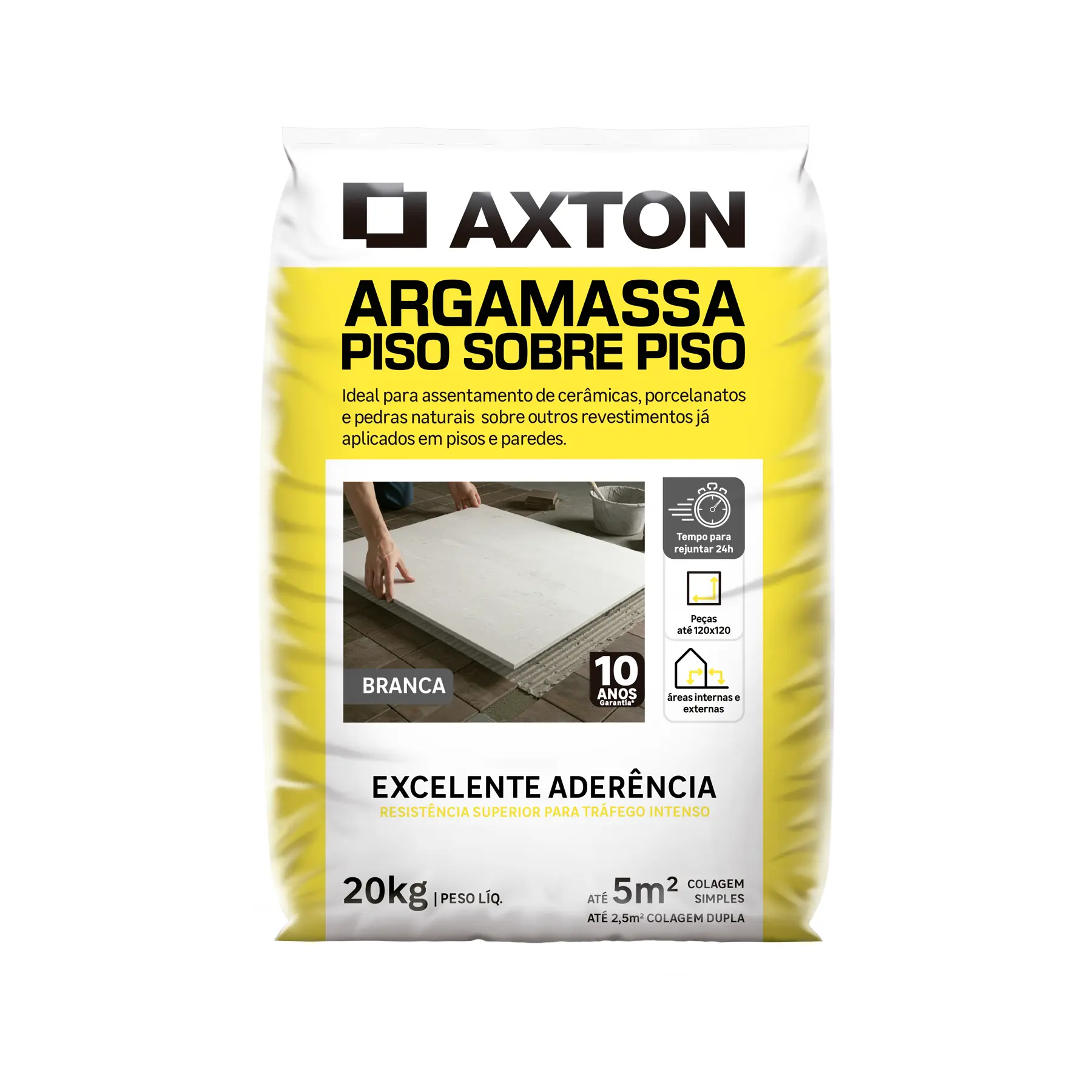 Argamassa Colante Piso Sobre Piso Interno|Externo 20kg Branca Axton