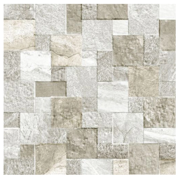 Piso Cerâmico Esmaltado Acetinado Borda Arredondada 60x60cm modelo São Jose Gray HD61475 Embramaco
