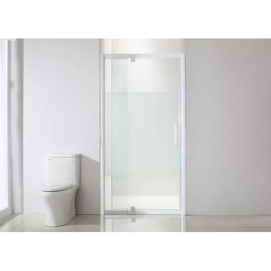 Box Frontal Pivotante Ajustável Vidro 98-122x190cm 6mm Kit Br Sensea