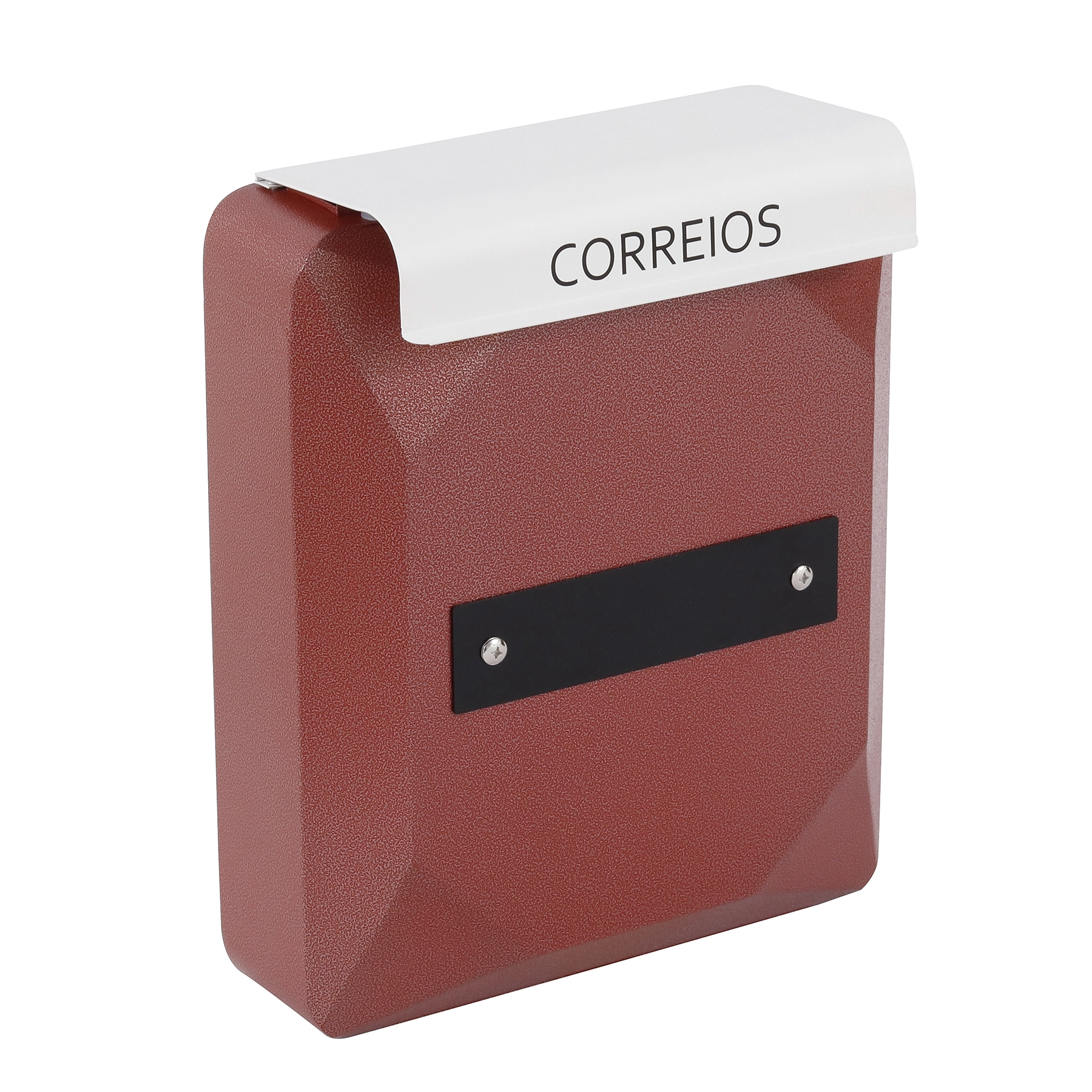 Caixa de Correio com Fechadura para Grade Aço Galvanizado Vermelho e Branco 38x31x11,3cm