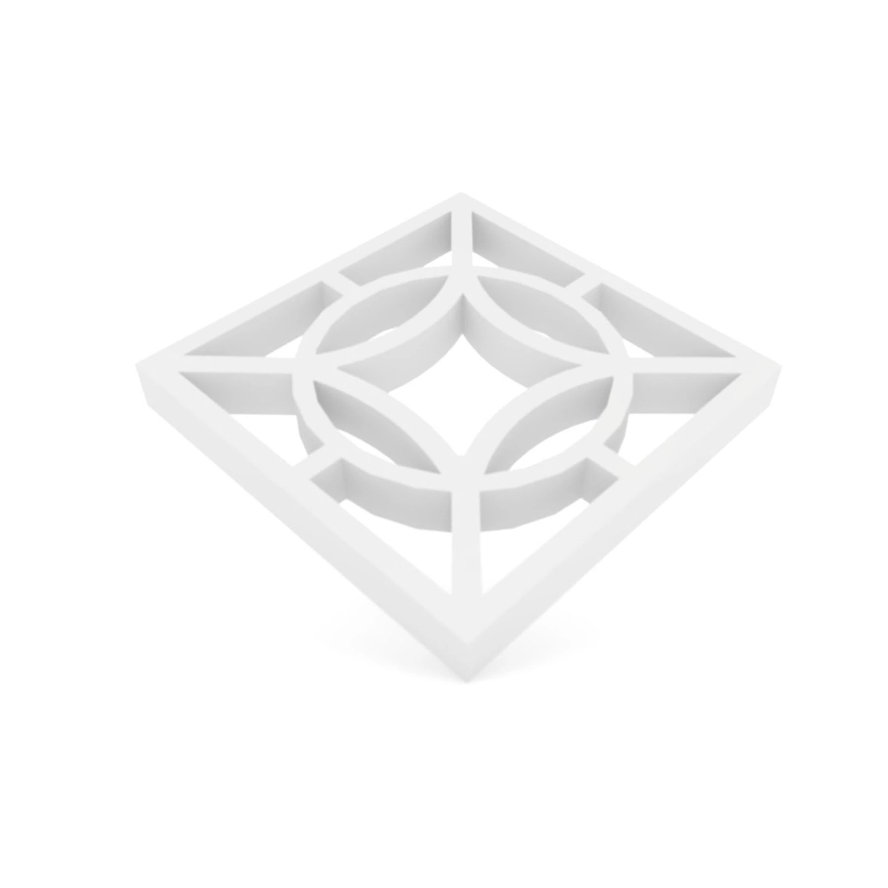 Elemento Vazado de Concreto Natural 40x40cm Branco 19-4 Pontas Stone Plus