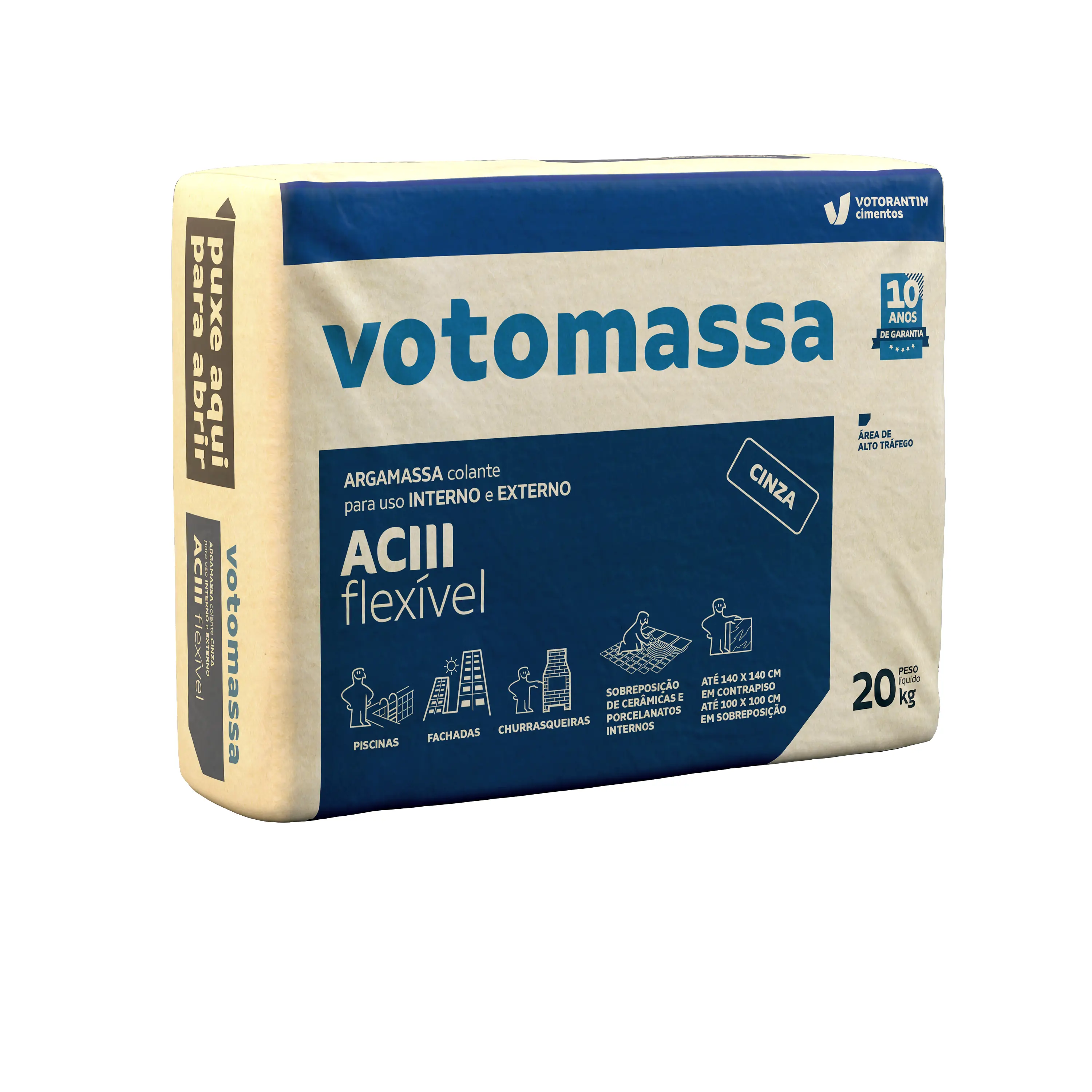 Argamassa ACIII Interno e Externo 20kg Cinza Votomassa Votorantim