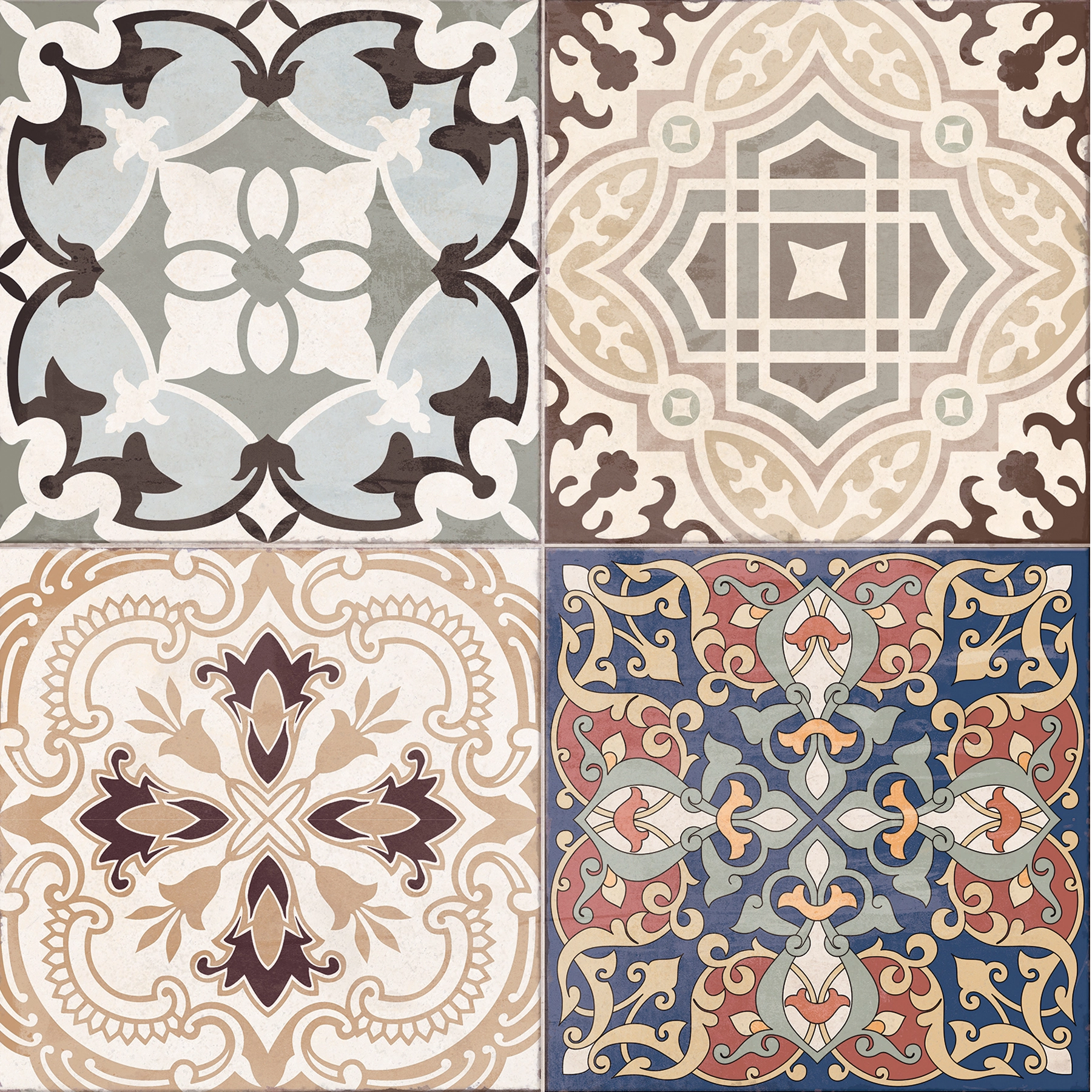 Porcelanato Interno Decorado Esmaltado Borda Reta Casablanca 8481 60x60cm Ceusa