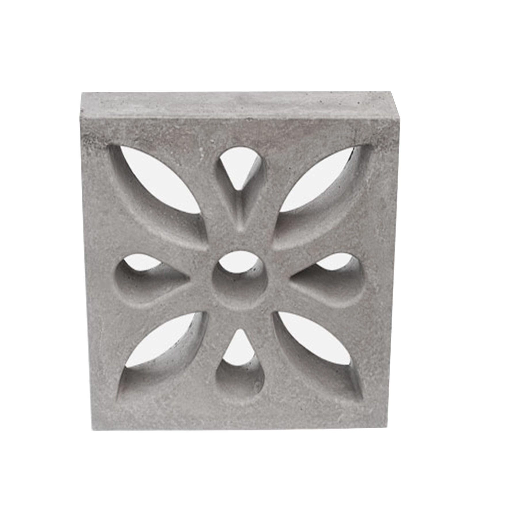 Elemento Vazado de Concreto Natural 39x39cm Cinza Flor Ecobloco