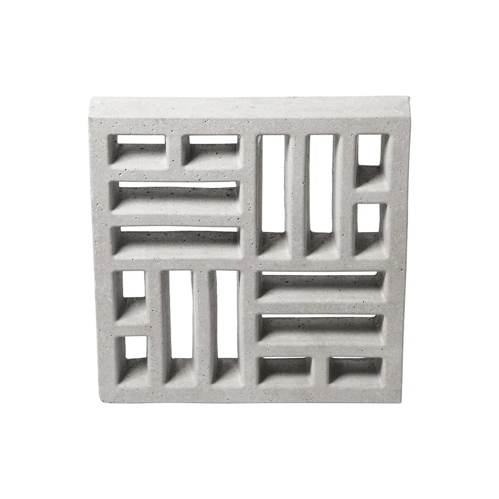Elemento Vazado de Concreto Natural 39x39cm Cinza Taco Chinês Ecobloco