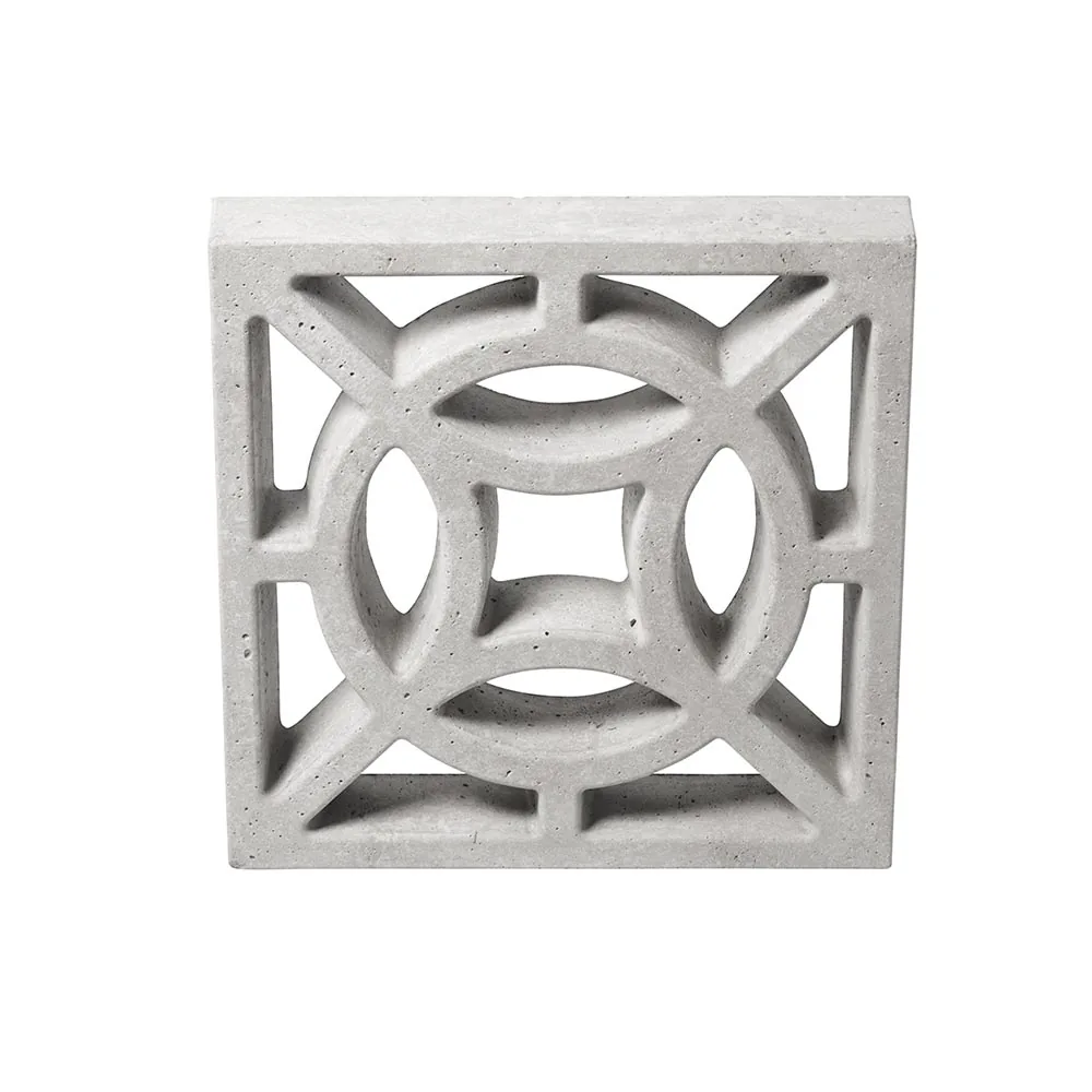 Elemento Vazado de Concreto Natural 39x39cm Cinza 4 Pontas Ecobloco